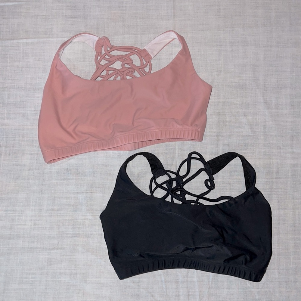 Onzie- 2 Sports Bras - Pink and Black - Size M